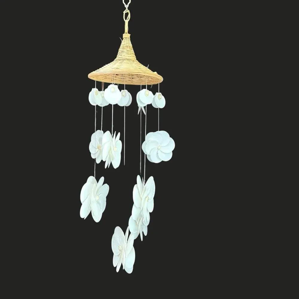 Vintage‎ Seashell Wind Chime Chandelier Hanging Mobile Boho Coastal Décor Read